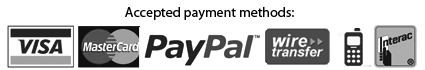 WE ACCEPT NUMEROUS PAYMENT METHODS FROM PAYPAL, CREDIT CARD, CHECKS, INTERAC
